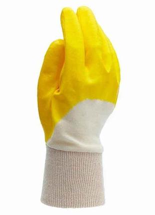 Перчатки рабочие 4523 (желтый нитрил/частичный облив) 10р. тм doloni