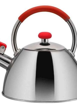 Чайник со свистком 2.5л нержавеющая сталь zb17/r тм zauberg