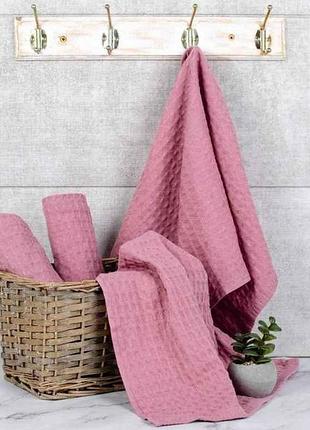 Полотенце 40*60 пристально-розовое вафельное (без бордюра) тм aisha