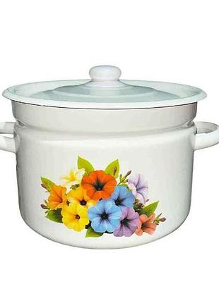 Каструля ем. 9л /2 циліндрична петунія (молочна) i1621/2 тм idilia