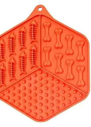 Миска для собаки силікон (повільне годування) шестикутна на присосках 95г арт.ad2685 (prc) тм prc