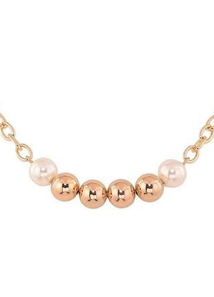 Кольє ml 18к перлинні та золотисті намистини 42-47см*5-10мм 303491 тм xuping