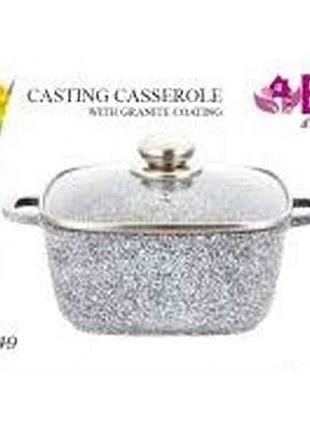 Кастрюля 2.1л гранитное покрытие, стеклянная крышка bn-349 тм benson