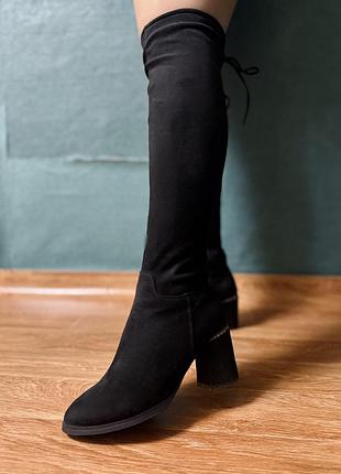 Чоботи, ботфорди високі жіночі з еко замші 38 розмір