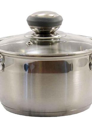 Кастрюля из нерж. стали 4,7л со скл. кр. grey zb-4.7 cg тм zauberg