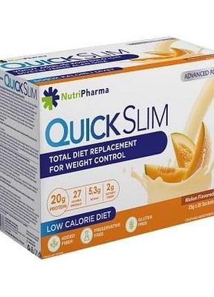 Протеиновый коктейль для похудения quick slim "запашная дыня", 30 саше по 23 г