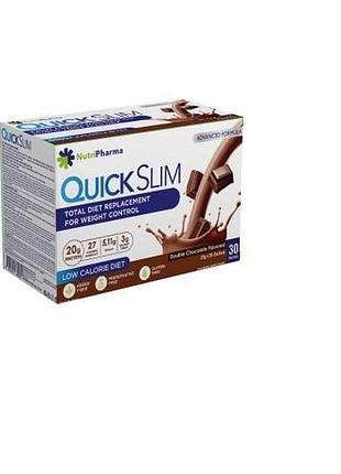Протеиновый коктейль для похудения quick slim "двойной шоколад", 30 саше по 23 г