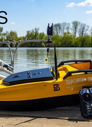 Карповий кораблик skiffbot pro s з gps, бункер 3 кг, пульт, акб 21а, 3 роки гарантії, глубиномір у подарунок