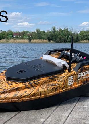 Карповий кораблик skiffbot pro s з gps, бункер 3 кг, пульт, акб 21а, 3 роки гарантії, глубиномір у подарунок