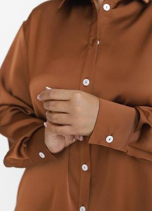 Шелковая сатиновая рубашка атлас