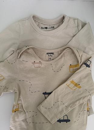 Боді на довгий рукав 74 р (2 шт)