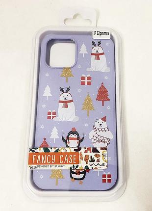 Чехол для apple iphone 12 pro max. рождество. цвет: фиолетовый br-95