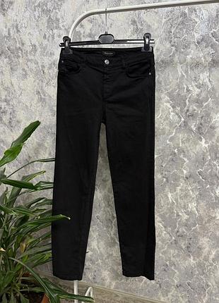 Джинси чорні еластичні жіночі завужені джинси massimo dutti 36