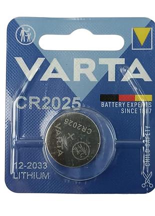 Батарейка таблетка литиевая 3.0v cr2025 блистер varta
