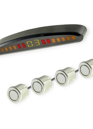 Парктроник 4 датчика 18,5 мм cyclone sl-4d led дисплей-шкала/звук. сигнал/серый