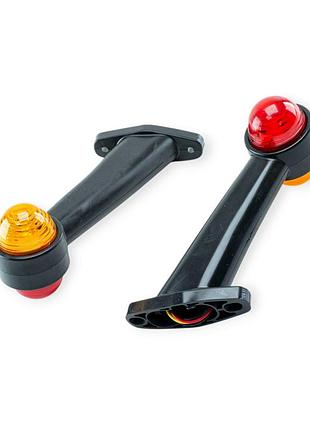 Фонарь габаритный (рог косой) большой led (к-кт 2 шт) (red-yellow) autolight