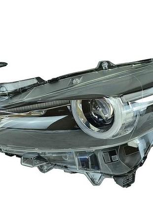 Фара mazda 3 3 bm (2016-2019) рестайлінг галоген лінзована дхо (led) (електрокоректор) ліва eprofaro