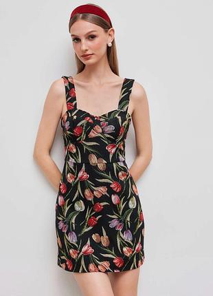 Сукня плаття букле жакард квітковий принт квіти cider