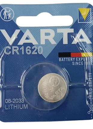 Батарейка таблетка літієва 3.0v cr1620 блістер varta
