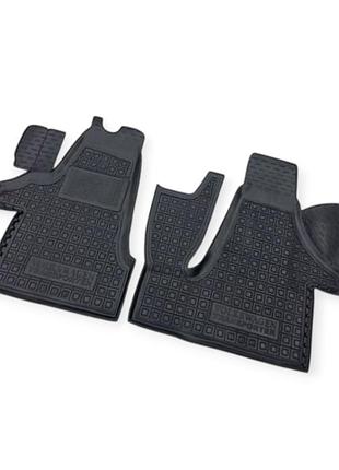 Килимки салону volkswagen t5 (2003-2009) transporter (1+2) борт 2,5 см, з перемичкою avto-gumm