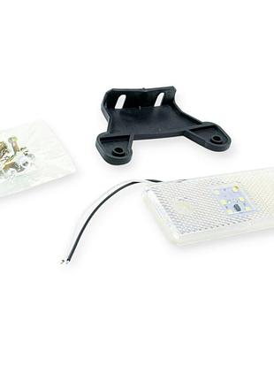 Фонарь маркерный прямоугольный белый 110х45мм с кронштейном 6 led autolight