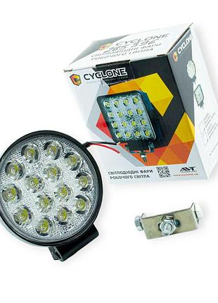 Фара дополнительная led круглая 114х65 (дм ш) 48w ep16 sp 6000k дальний cyclone