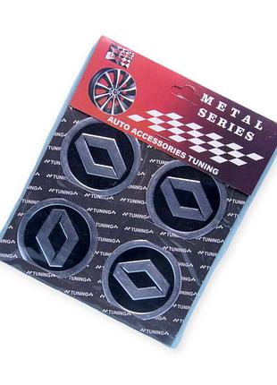 Наклейка на колесный диск/колпак d-60 мм renault черная (к-кт 4 шт) sahler