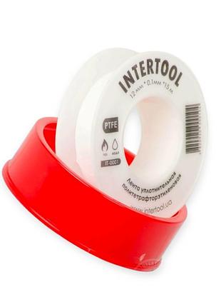 Лента уплотнительная для резьб. соединений фум 15 м х 0.1 мм 12 intertool