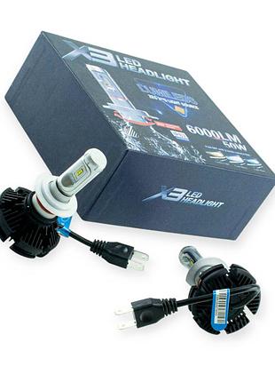 Автолампа led h7 12v-24v x3 6000k 6000l 50w радіатор optimal-l