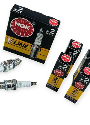 Свеча зажигания ngk v-line-2 (bpr6e) 2108 с резистором r* (к-кт 4 шт)