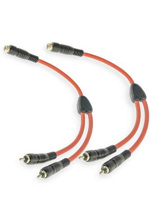 Розгалужувач акустичний міжблочний rca мама, rca 2 тата, провід 0,25м для підключення підсилювача cyclone