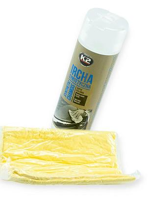 Салфетка протир. искуст. замша в тубе (43х66) желтая k2 ircha к-2