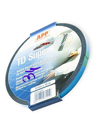 Скотч 2-х сторонній "чорний" 10м х 9мм app td super