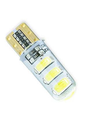 Автолампа светодиодная бц 12-5 лазер. white 6 smd 5730 силикон обманка cyclone