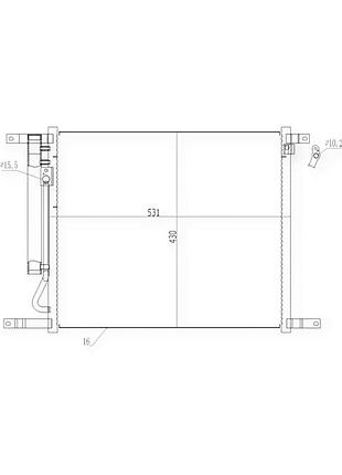 Радиатор кондиционера aveo-т255 1,6 (08-), vida (12-) 1,5 с рессивером hart