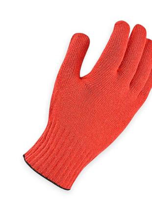 Рукавиці трикотажні із пвх покрит., 10 клас універсал розмір 11, червоні., чорна крапка doloni 2