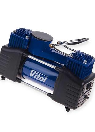 Компрессор 2 цилин vitol 300w/10атм/90л/25а/5м шланг спирал с ман. и дефлятором/клемы