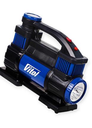 Компрессор 2 цилин vitol 300w/10атм/90л/25а/5м шланг спирал/фонарь/клемы