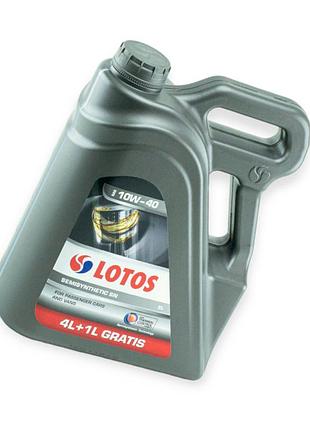 Масло моторное lotos 10w-40 semisynthetic sn, a3, b4 5л акция 4+1