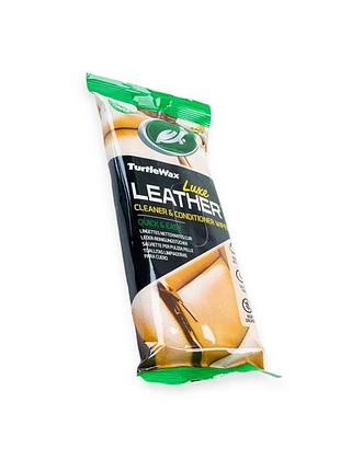 Салфетки для очистки и кондиционирования кожи turtle wax luxe leather wipes