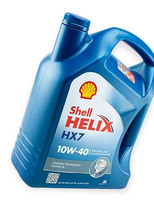 Масло моторное shell 10w-40 helix hx7 5л синее