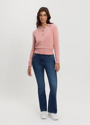 Guess jeans рожевий в’язаний джемпер-поло