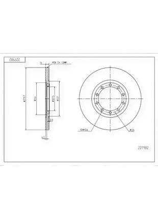 Диск тормозной ford transit (2006-) задний (d280x16mm) hart