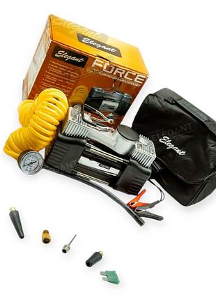 Компрессор 2 цилин elegant force maxi 300w/10атм/90л/14а/7,5м шланг спирал с ман/клемы/сумка 100 090 2