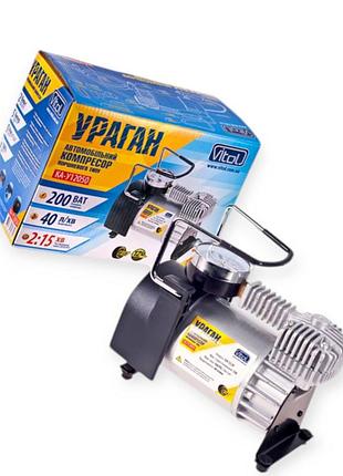 Компрессор vitol ураган 10атм/35л/1,2м шланг/прикур-клемы/сумка