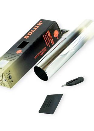 Пленка - полоса тонировочная лобовая solux 0.2x1.5m silver/silver
