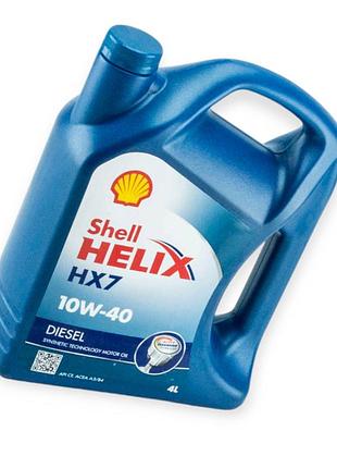 Масло моторное shell 10w-40 helix diesel hx7 4л синее