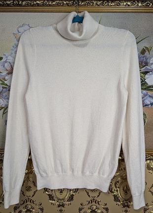 Camomilla moore свитер женский белый молочный под горло шерсть кашемир кашемировый размер м гольф водолазка 8