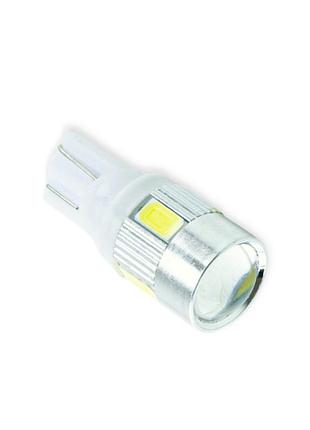 Автолампа світлодіодна бц 12-5 лазер. white 6 smd 5630 (4 2) з лінзою пласт.цоколь megalight