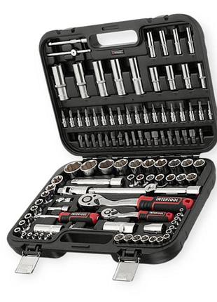 Набор инструмента 1/2",1/4" 110 шт с битами storm головки super lock intertool